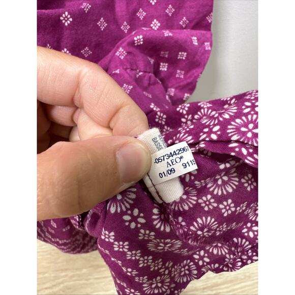 American Eagle Outfitters Babydoll Maxi Dress 0 Fushia Pink Boho Y2K Cottagecore - Picture 5 of 8